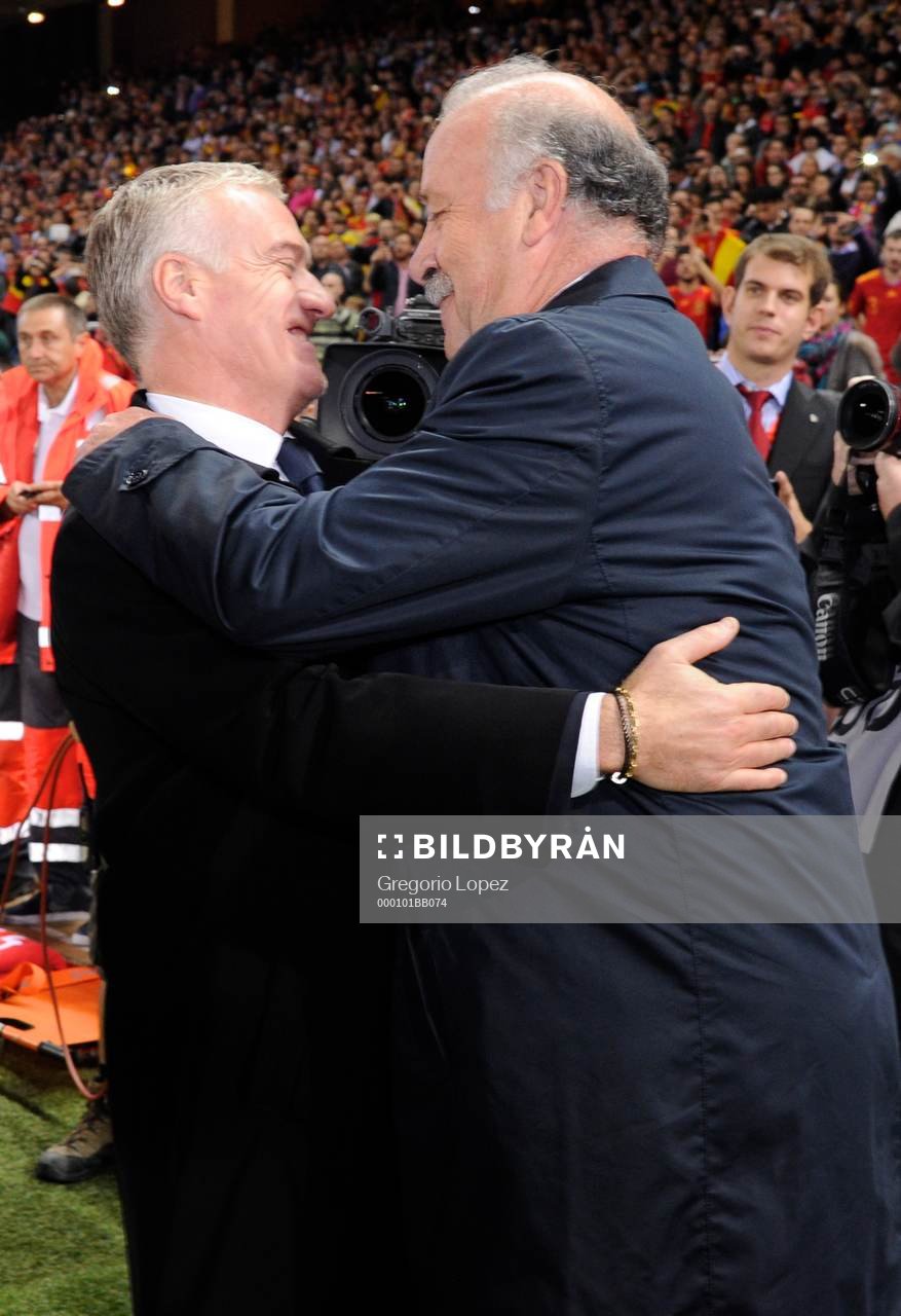 Didier Deschamps and Vicente del Bosque coach of France and