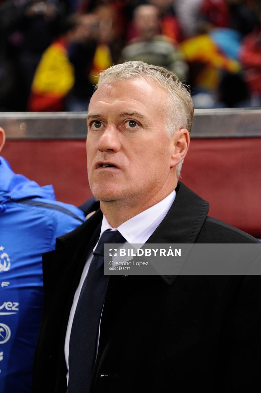Didier Deschamps coach of France in then Vicente Calderon