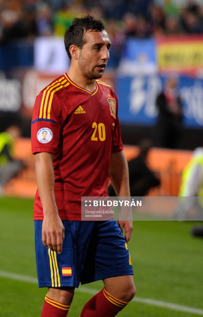 Cazorla in the Vicente Calderon stadium in Madrid October