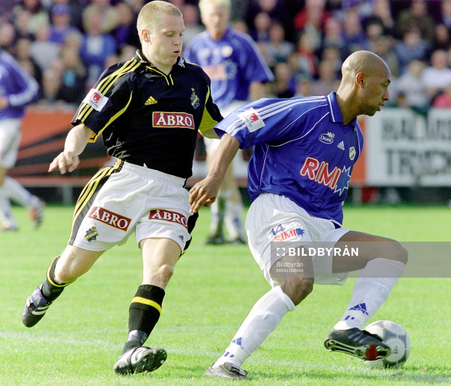 Halmstads Jeffrey Aubynn mot AIK:s Karl Corneliusson
