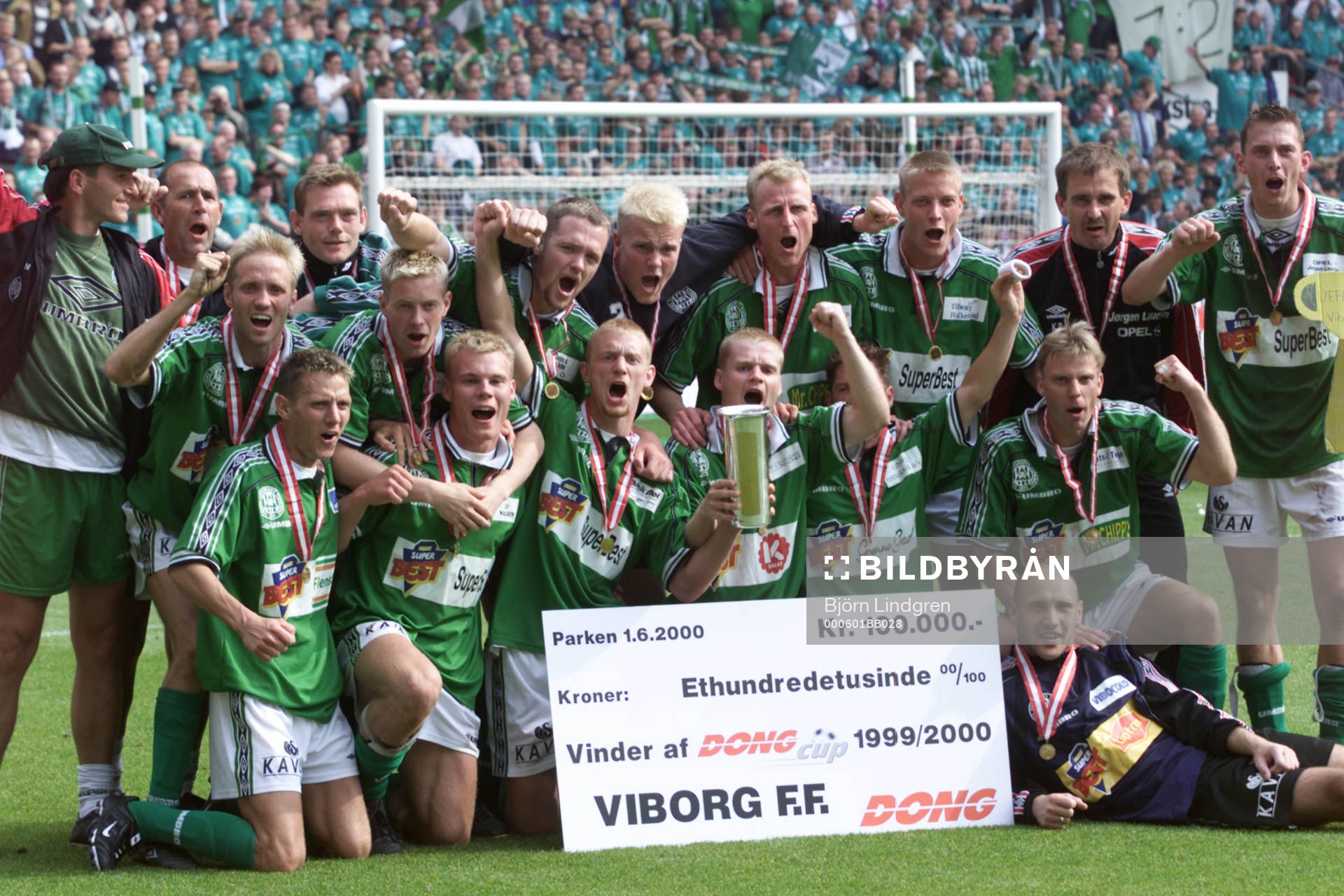 Köpenhamn, Idrottsparken, Fotboll, Dansk cupfinal, Aalborg - Viborg, Lagbild på vinnarlaget Viborg.