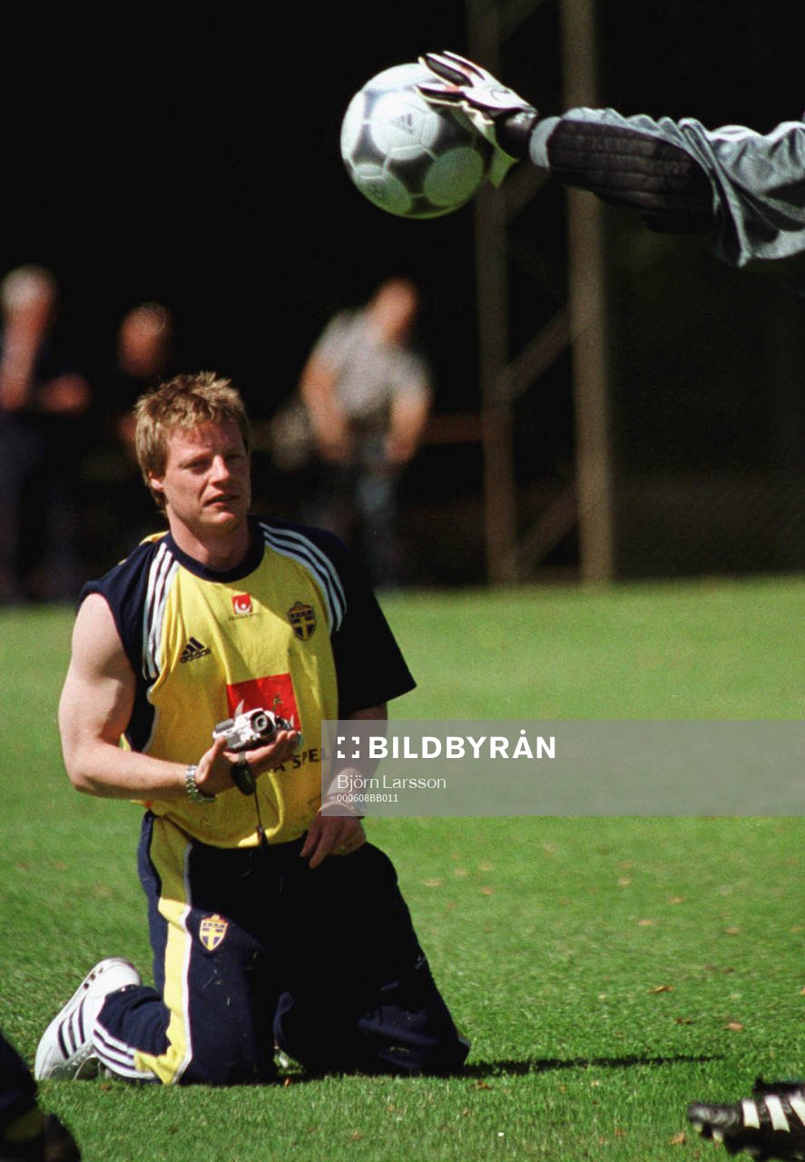 Stefan Schwarz videofilmade dagens träning