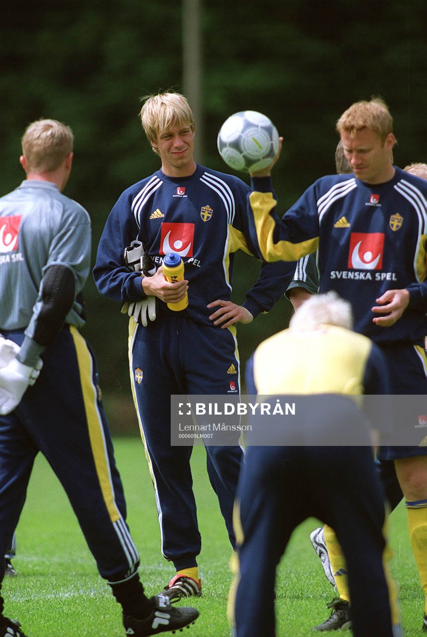Fotboll, EM. Sverige träning