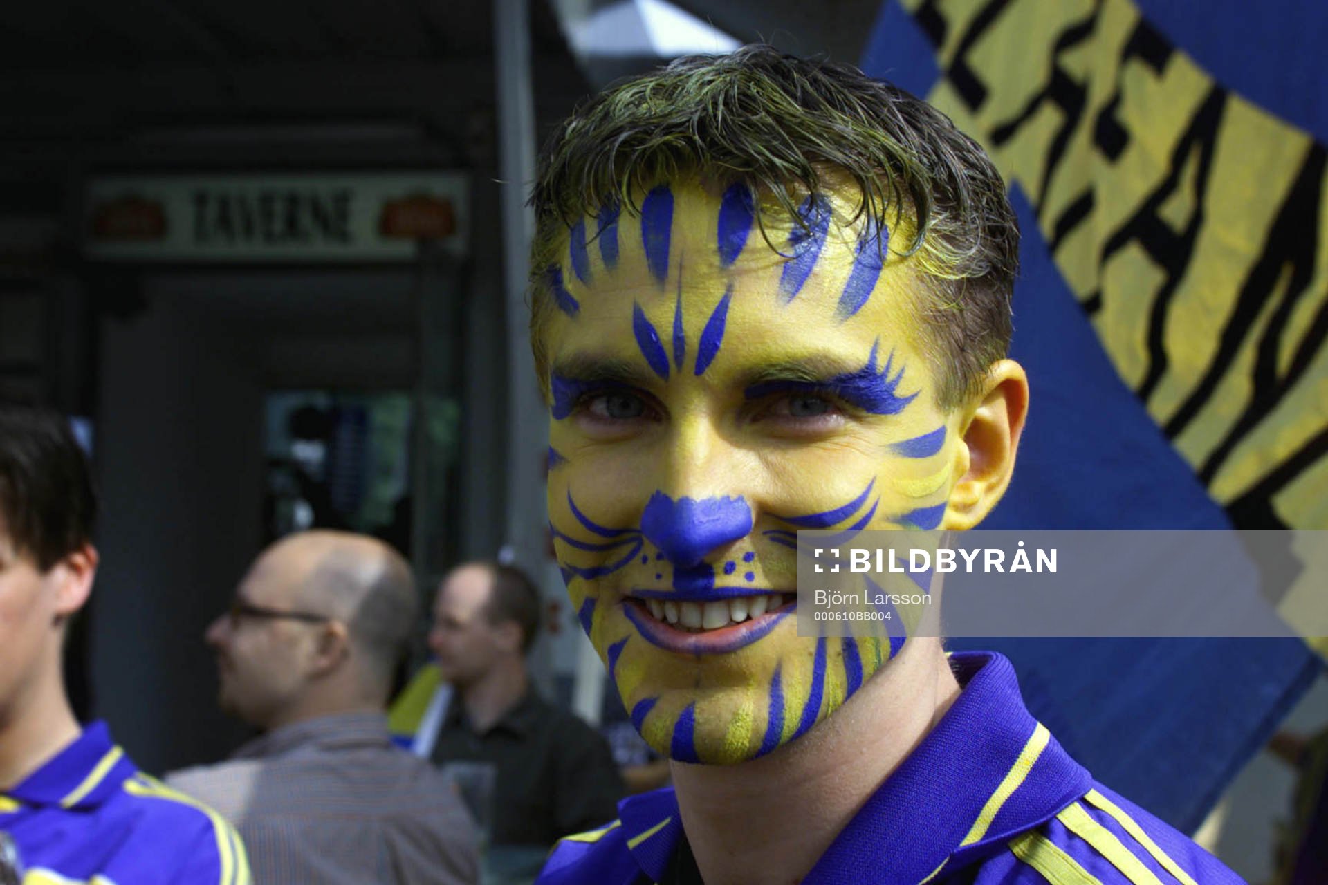 Ansiktsmålad (Ansiktsmålning) Svensk supporter