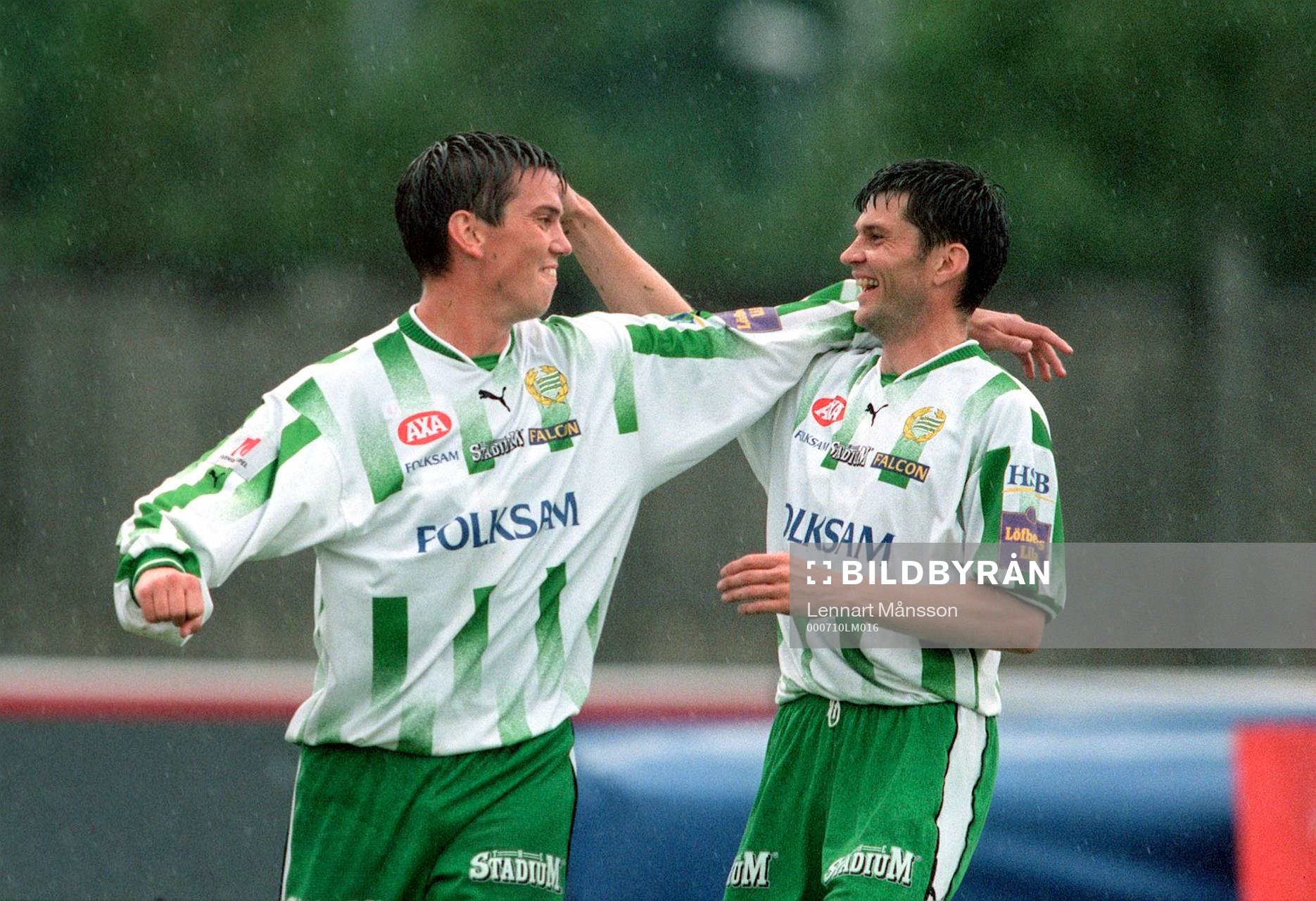 Johan Andersson och Trym Bergman, Hammarby, jublar (jubel)