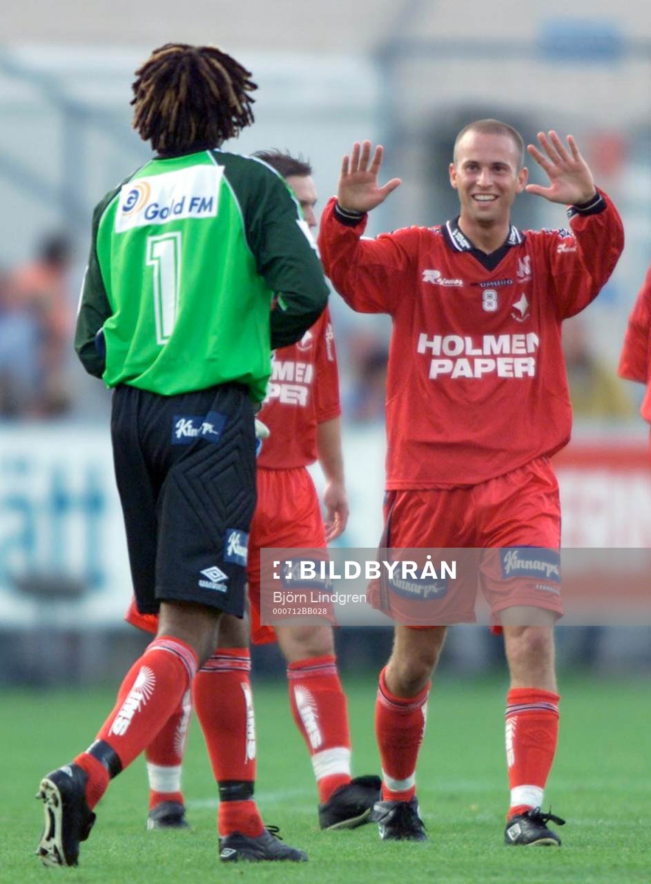 Eddie Gustafsson och Mathias Florén, Norrköping jublar