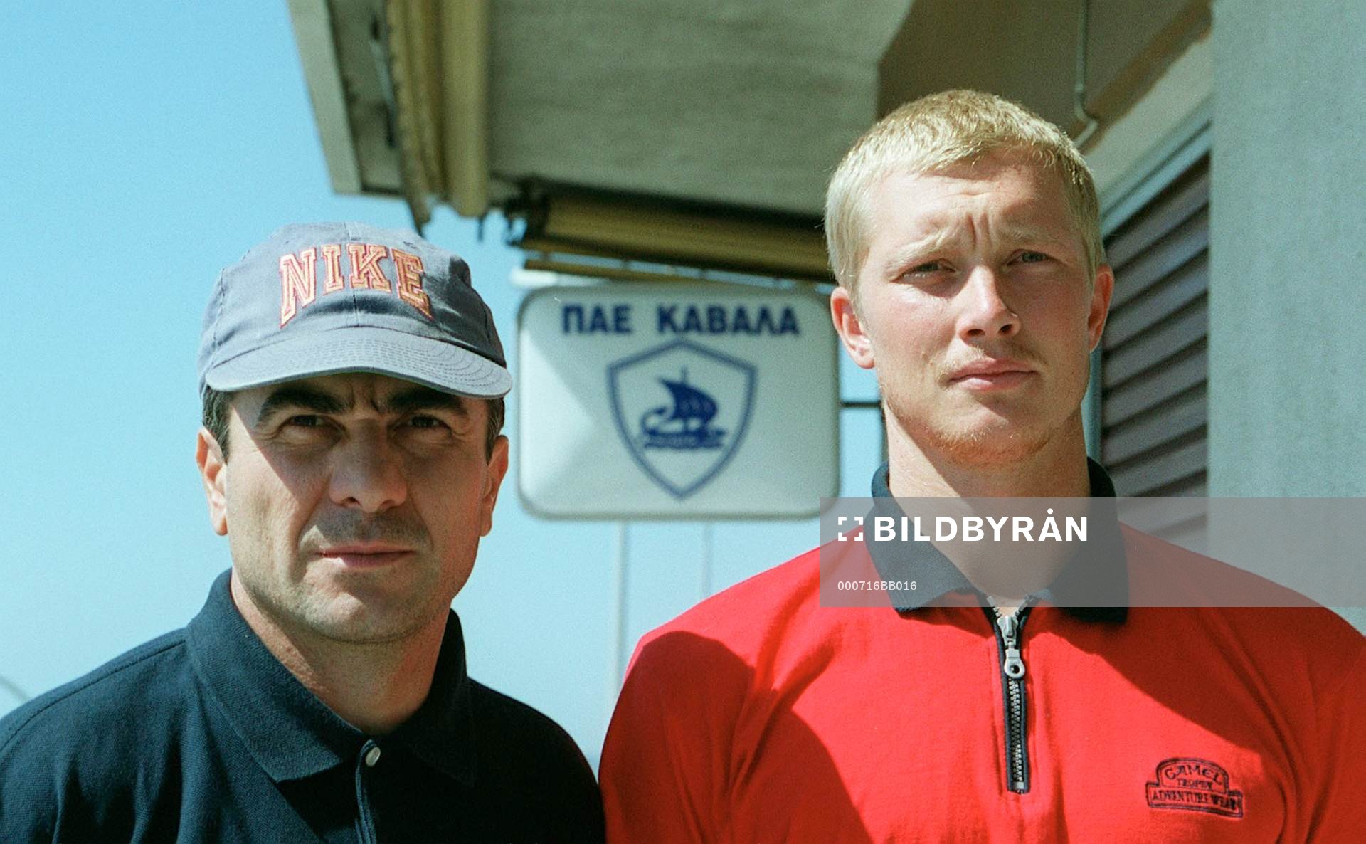 Nikis Goulis, tränare och Jonas Strömbäck, A.O Kavala