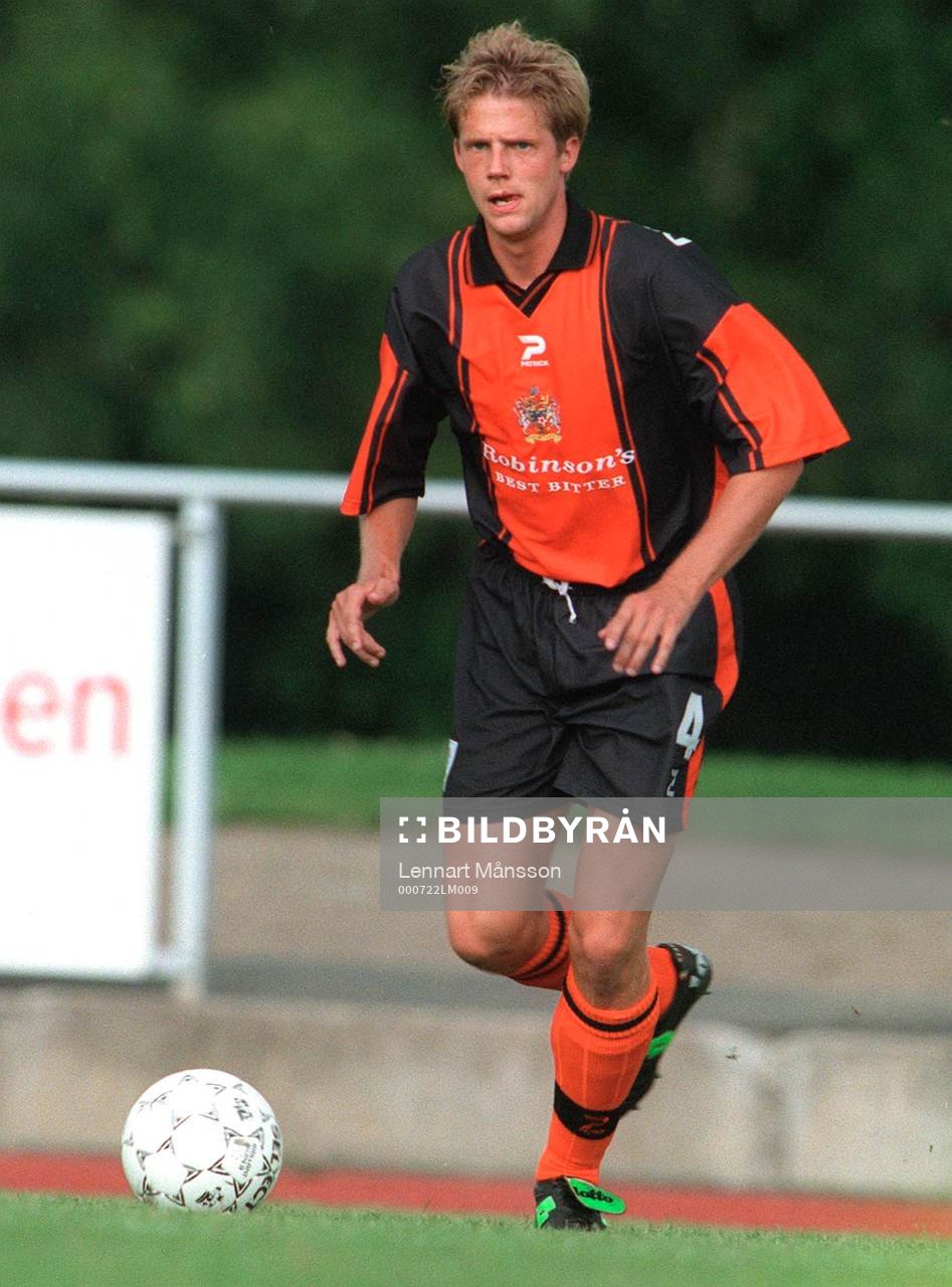 Fotboll, Kristianstad - Stockport. Fredrik Bryngelsson , Stockport.