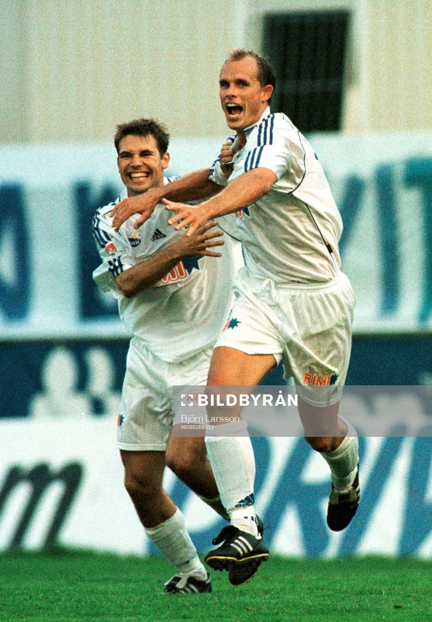 Henrik Bertilsson och Stefan Selakovic, Halmstad (jubel)