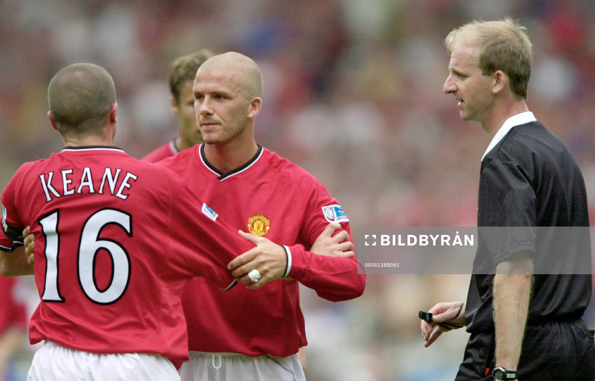 David Beckham och Roy Keane, Manchester och Mike Riley,