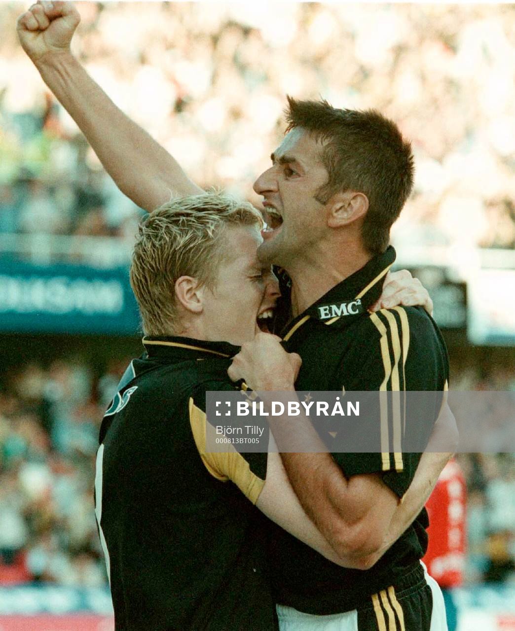 Karl Corneliusson och Nebojsa Novakovic, AIK (jubel)