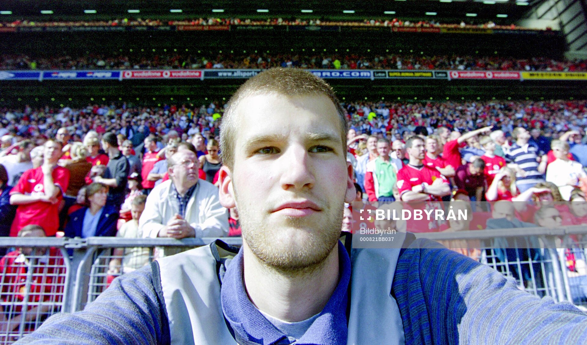 Bildbyråns fotograf Niklas Larsson på Old Trafford
