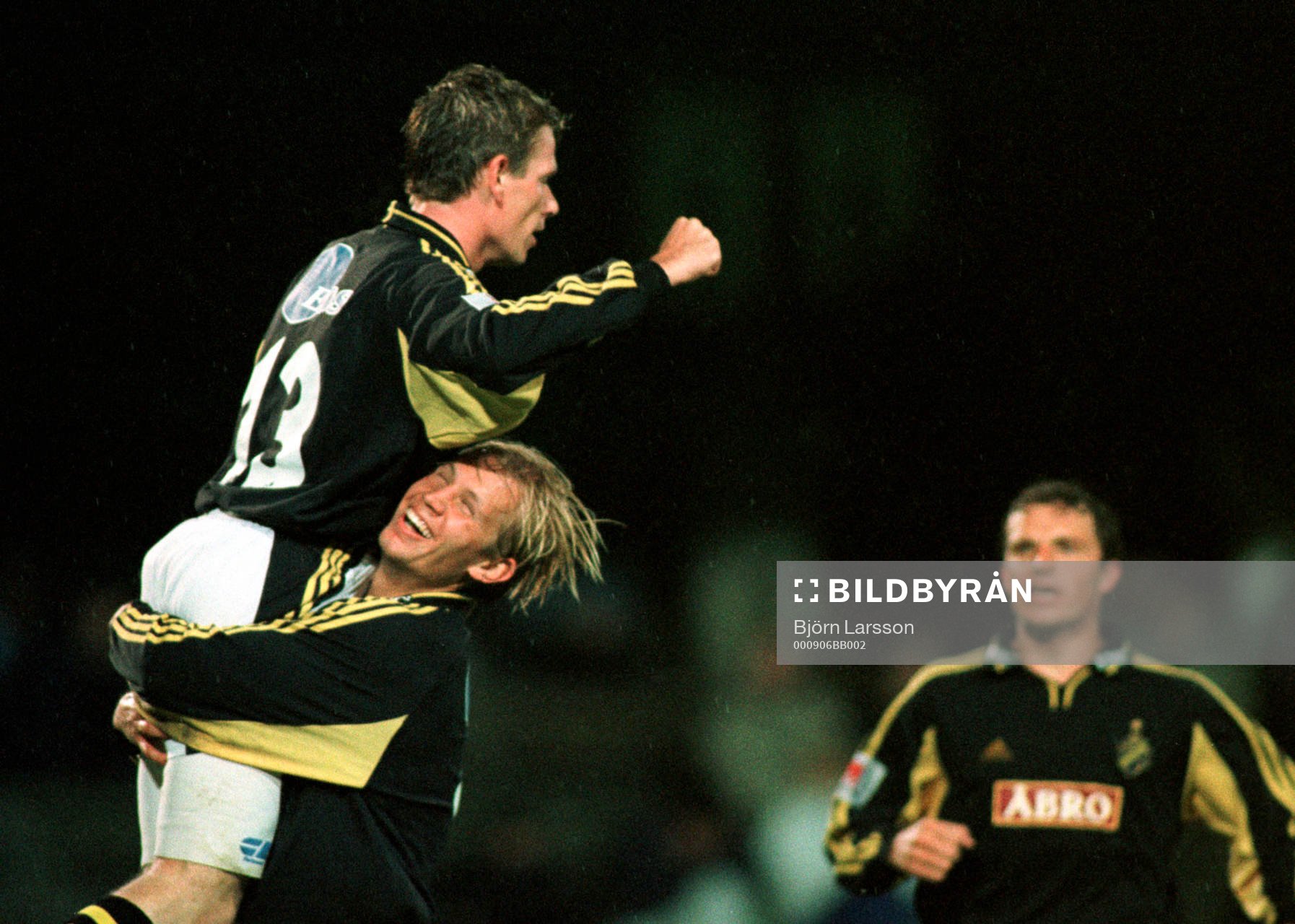 Christer Mattiasson och Martin Åslund, AIK jubel