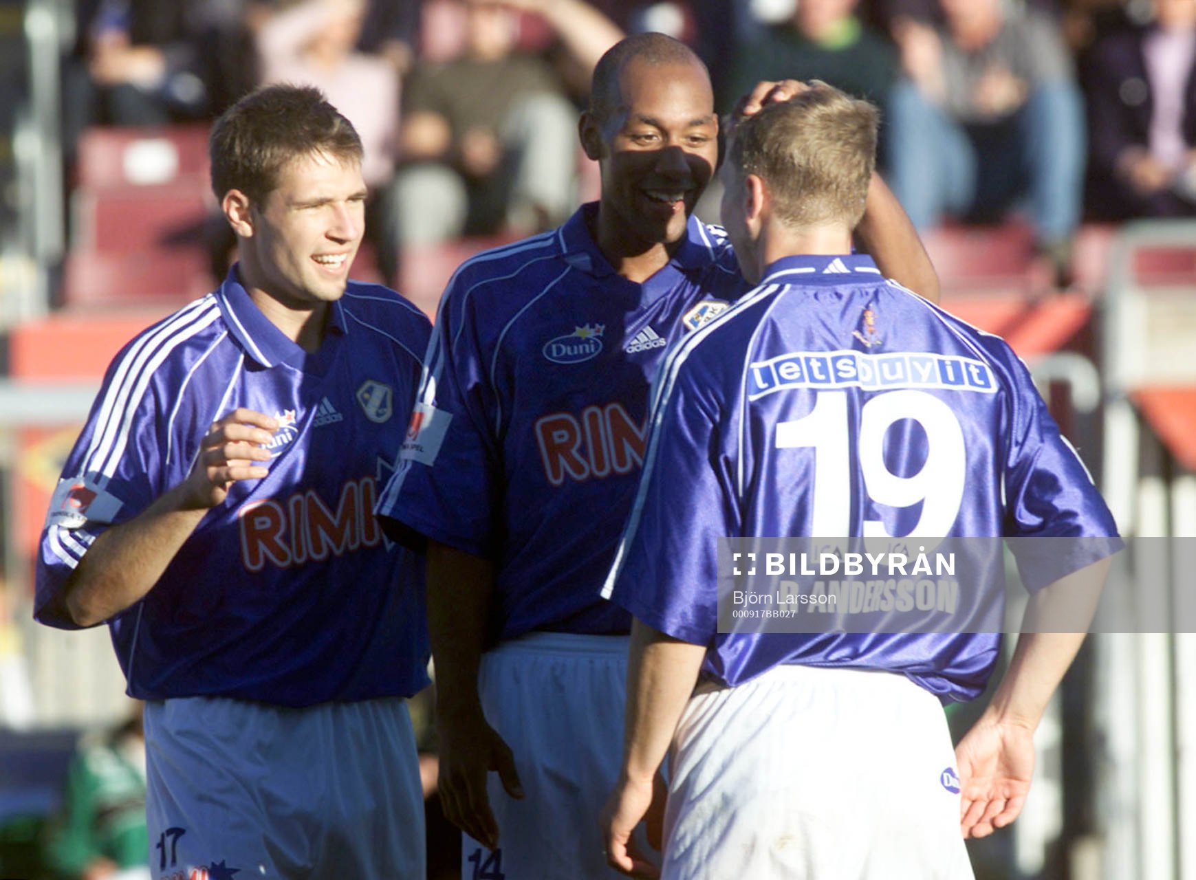  Stefan Selakovic, Jeffrey Aubynn och Robert Andersson, Halmstad jubel