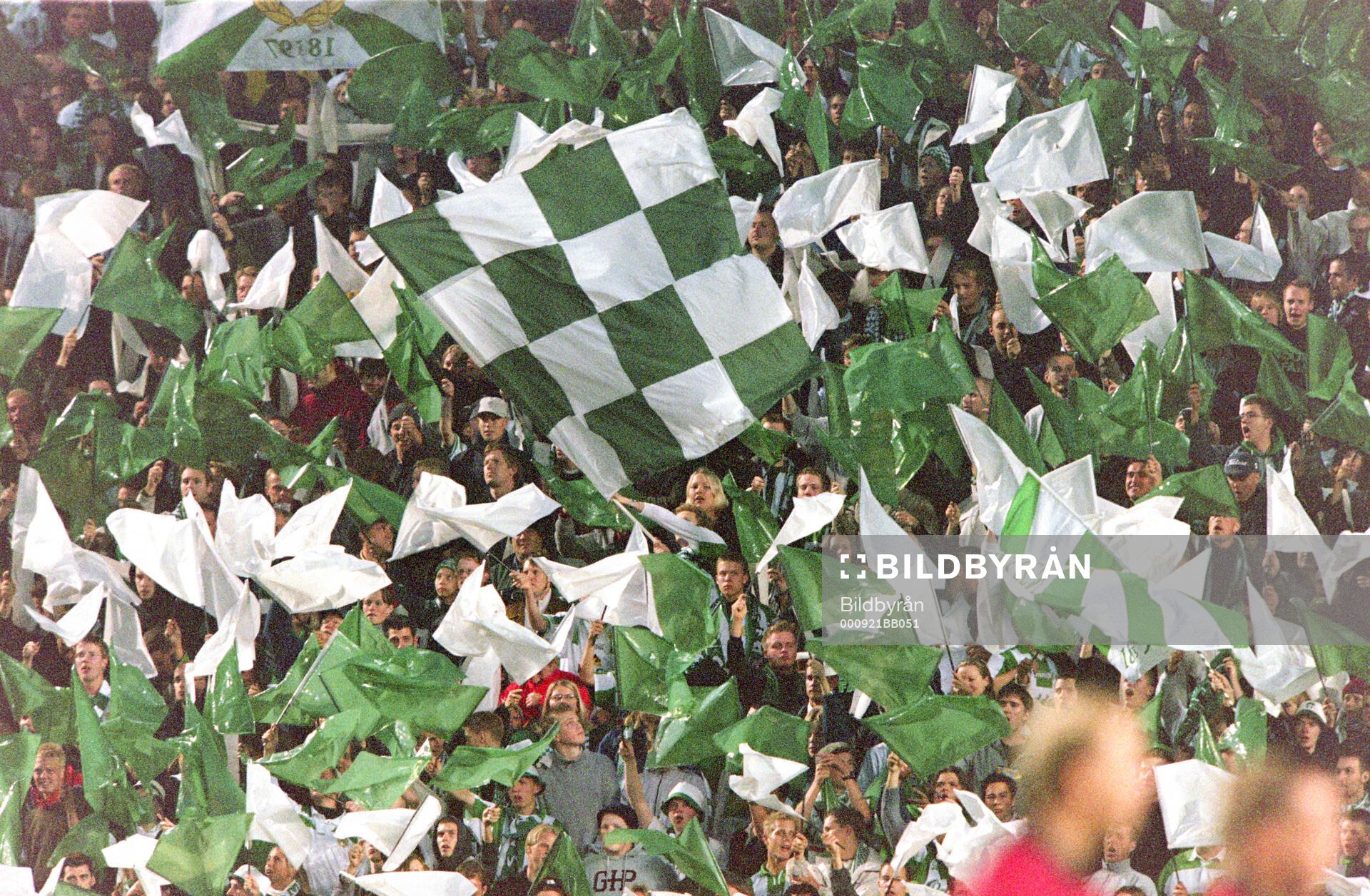 Hammarbys fans med ett tifo