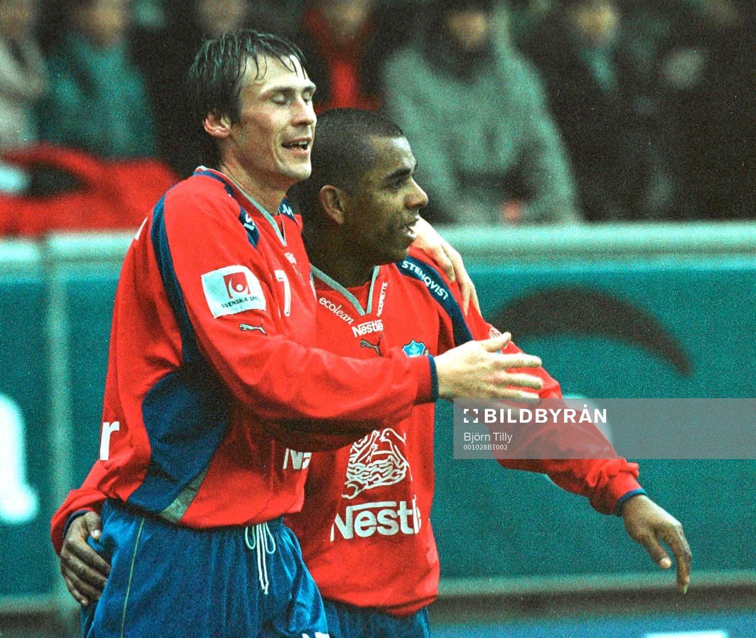 Michael Hansson och Alvaro Santos, Helsingborg jubel