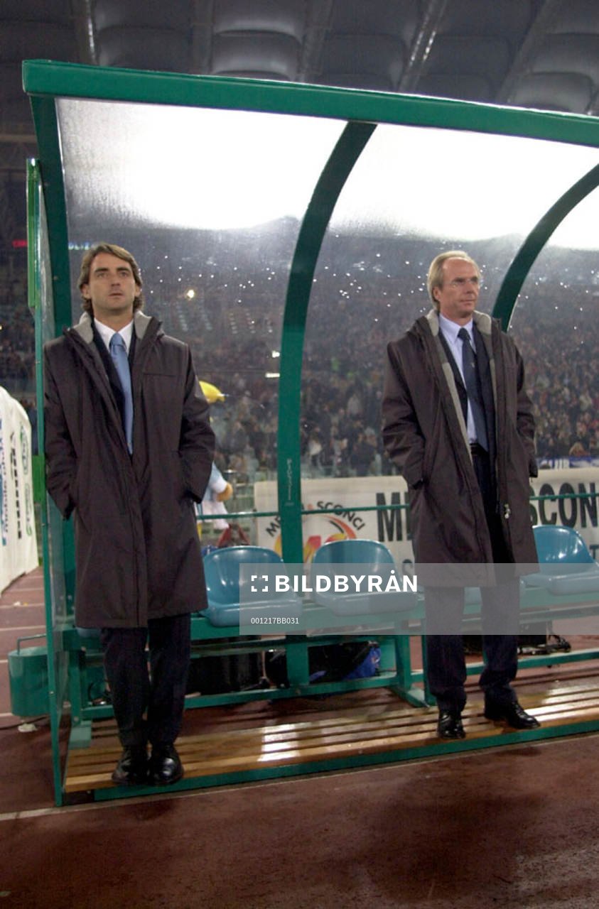 Sven-Göran Eriksson och Roberto Mancini, tränare Lazio