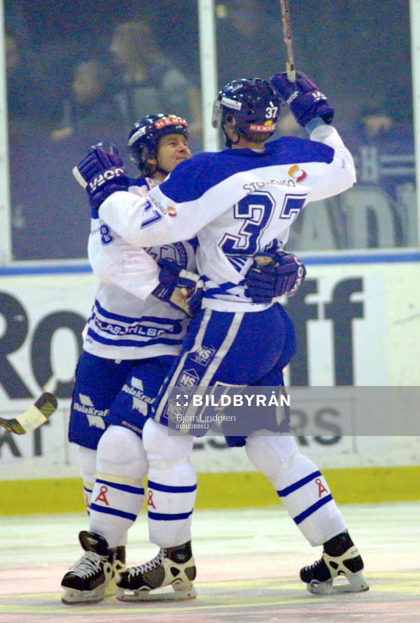 Målskyttarna Magnus Svensson och Tore Vikingstad, Leksand