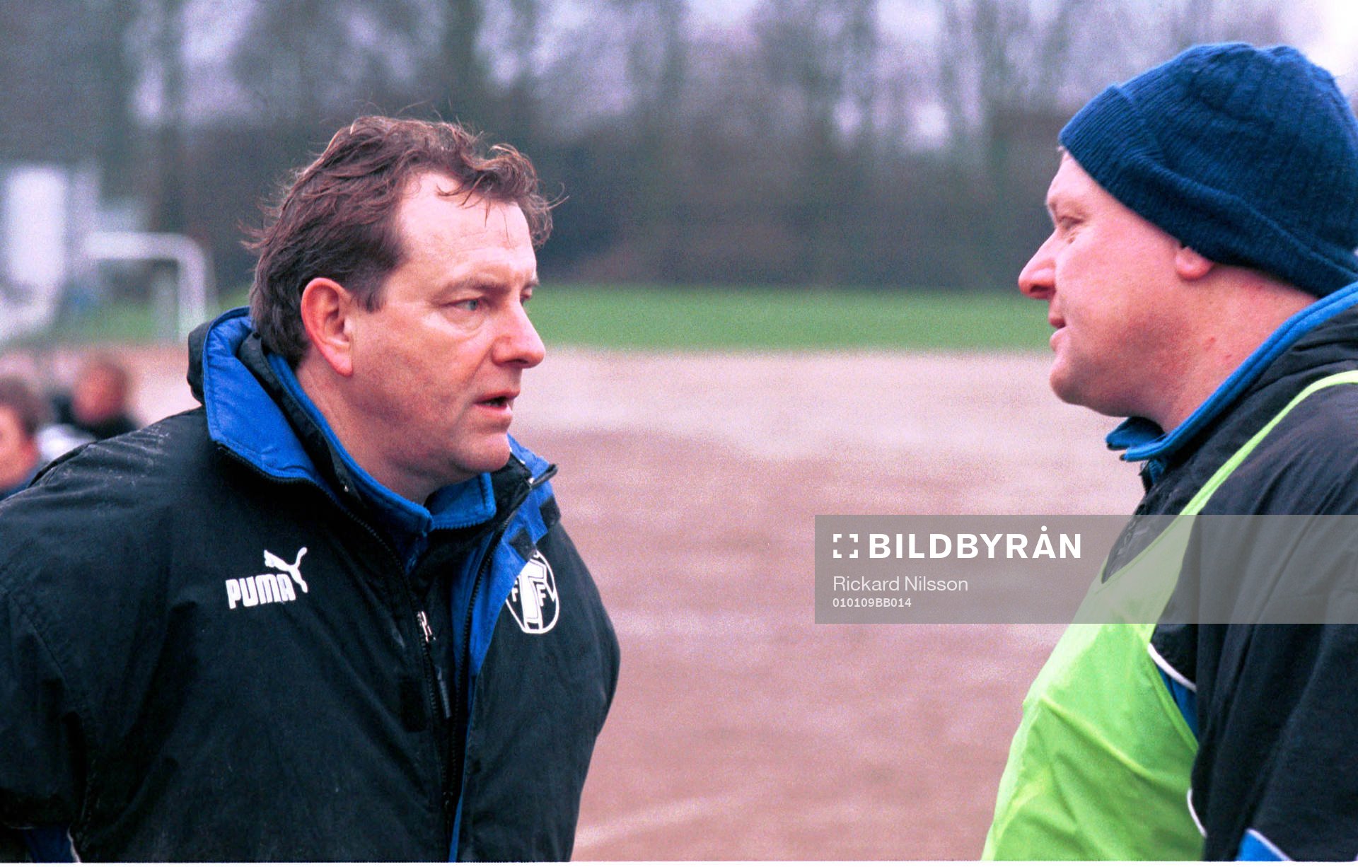 Ole Mörk, tränare Trelleborg och Alf Westerberg,