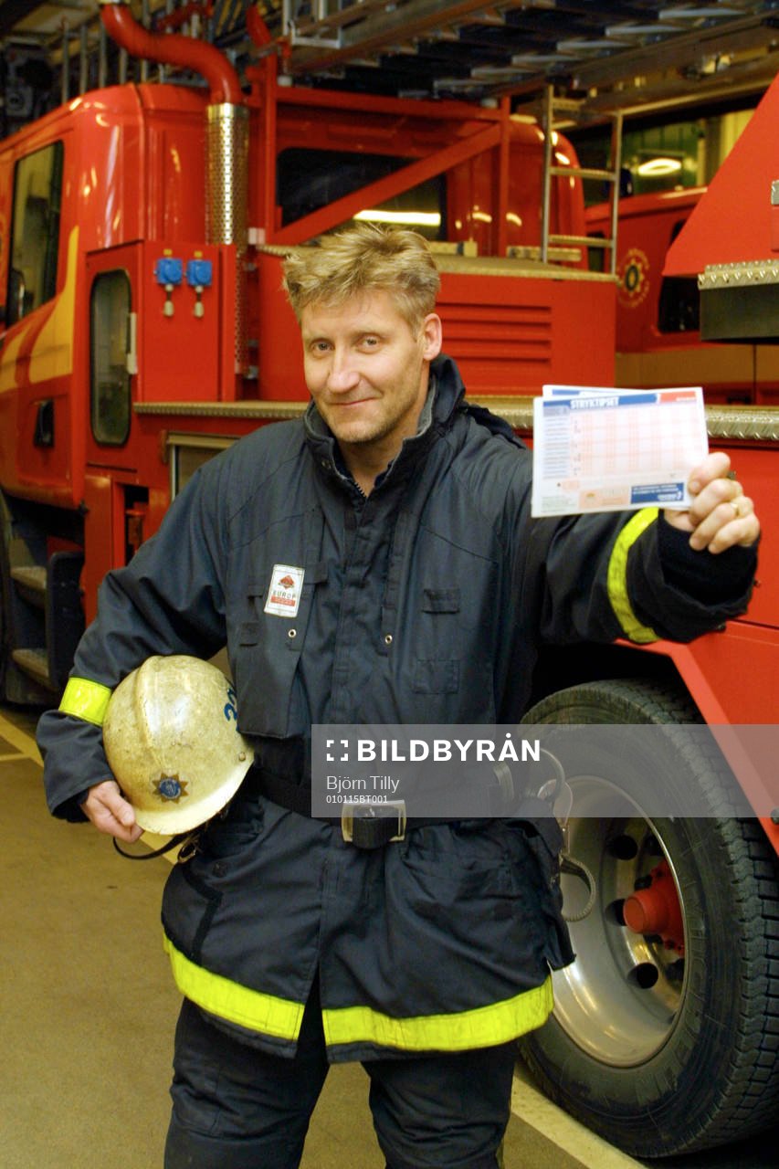 Billy Olsson på Katarina Brandstation. (Tips, Tippare,