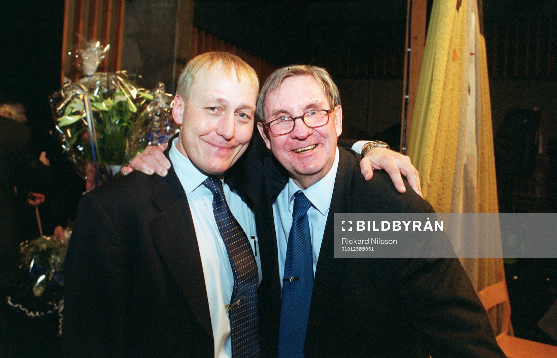  Nye ordförande i Halmstad, Bengt Sjöholm och den avgående Stig Nilsson.