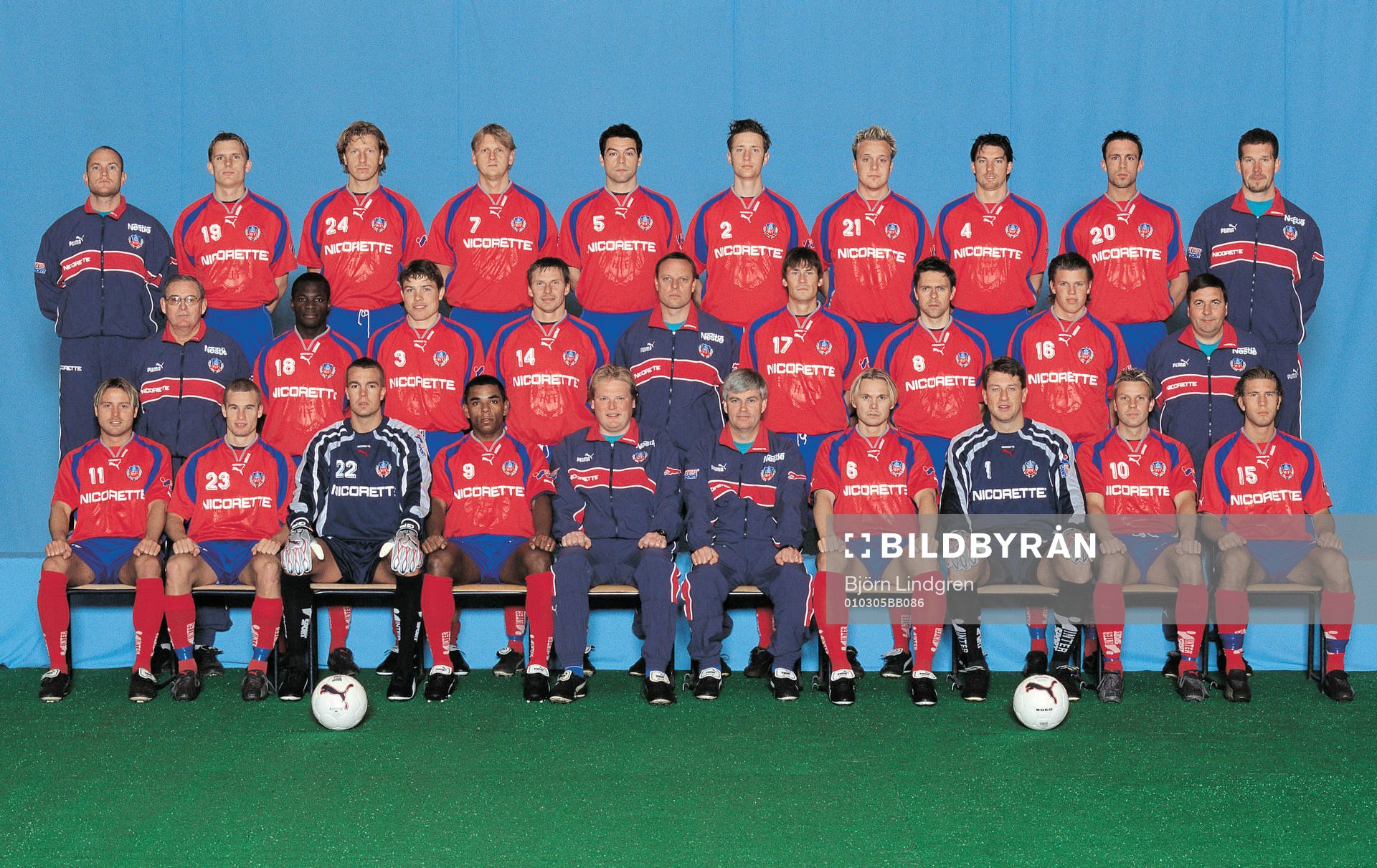 Fotboll, allsvenskan, lagbild Helsingborg (Helsingborgs