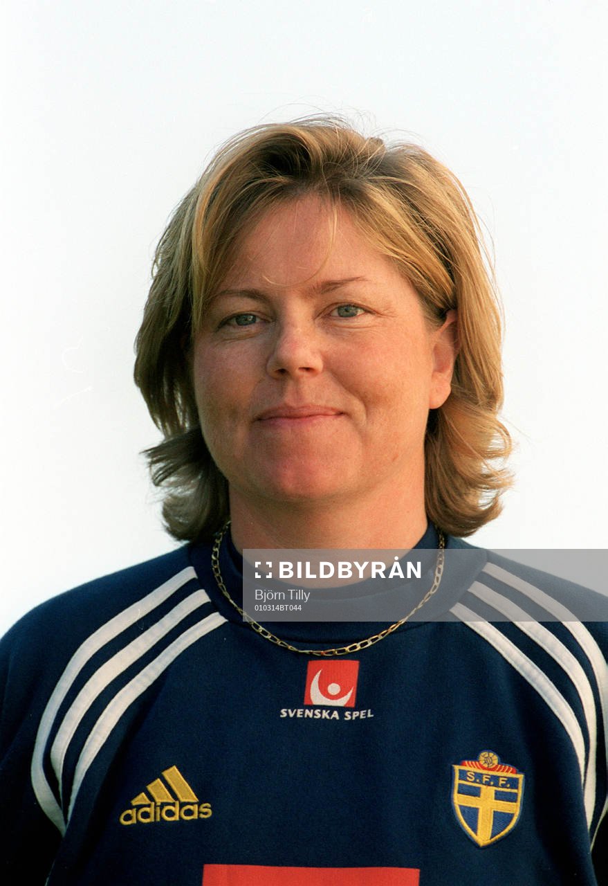 Fotboll, dam,  Marika Domanski Lyfors, förbundskapten,