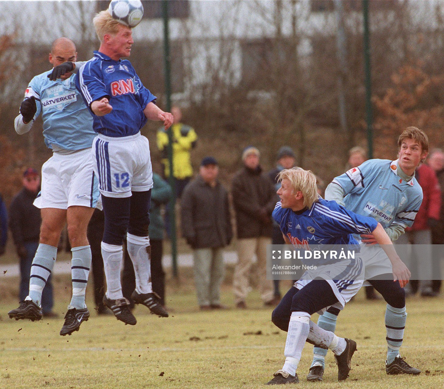  Petter Hansson, Per Johansson, Halmstad och Daniel Majstorovic, Malmö FF
