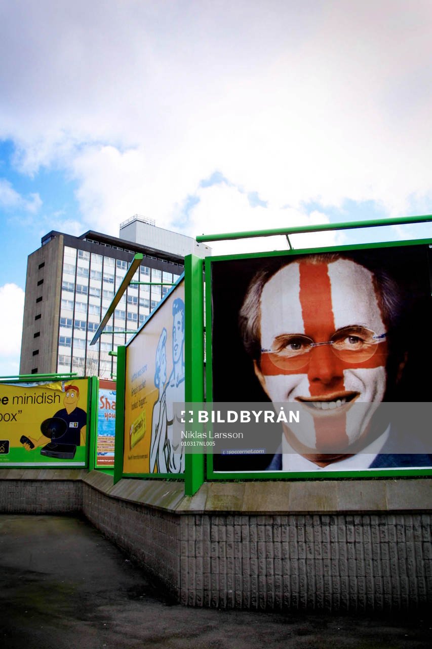 Sven-Göran Eriksson, förbundskapten England. (Reklamtavla)