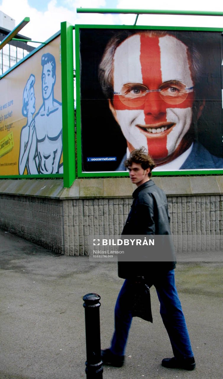 Sven-Göran Eriksson, förbundskapten England. (Reklamtavla)