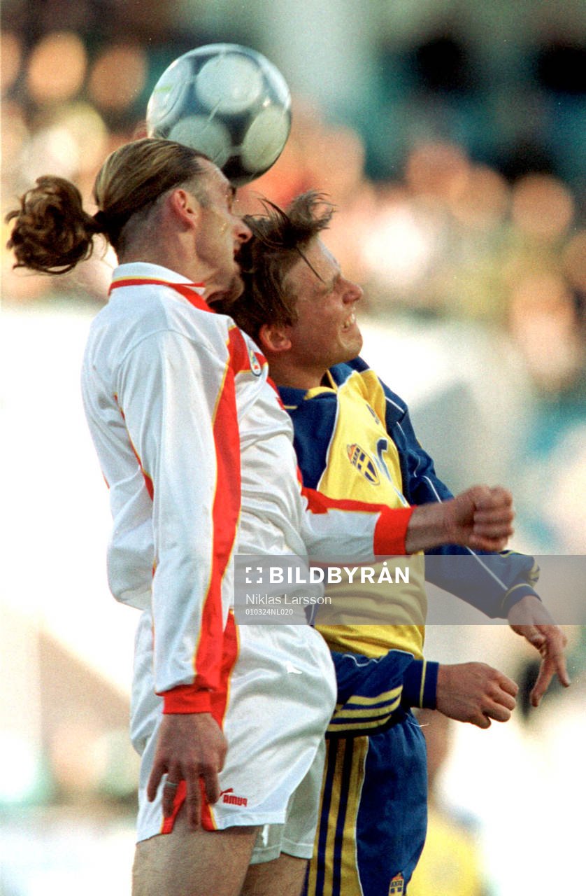  Sverige - Makedonien: Anders Svensson, Sverige och Goran Stavrevski, Makedonien