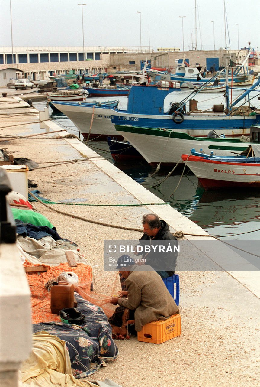 Italien, Bari, fiskare
