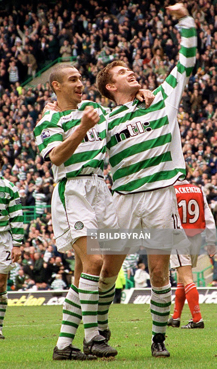 Henrik Larsson och Tommy Johnson, Celtic jublar