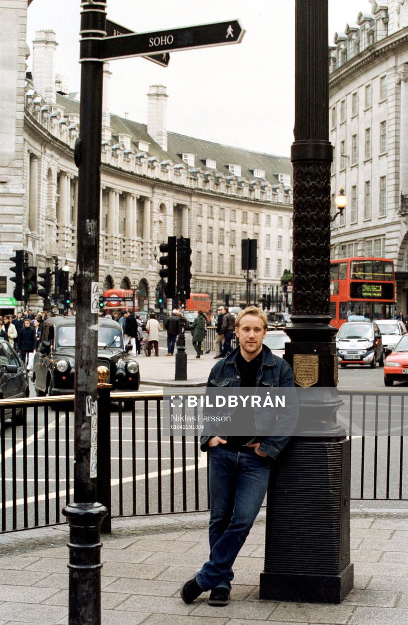 Pär Karlsson på Piccadily Circus i London