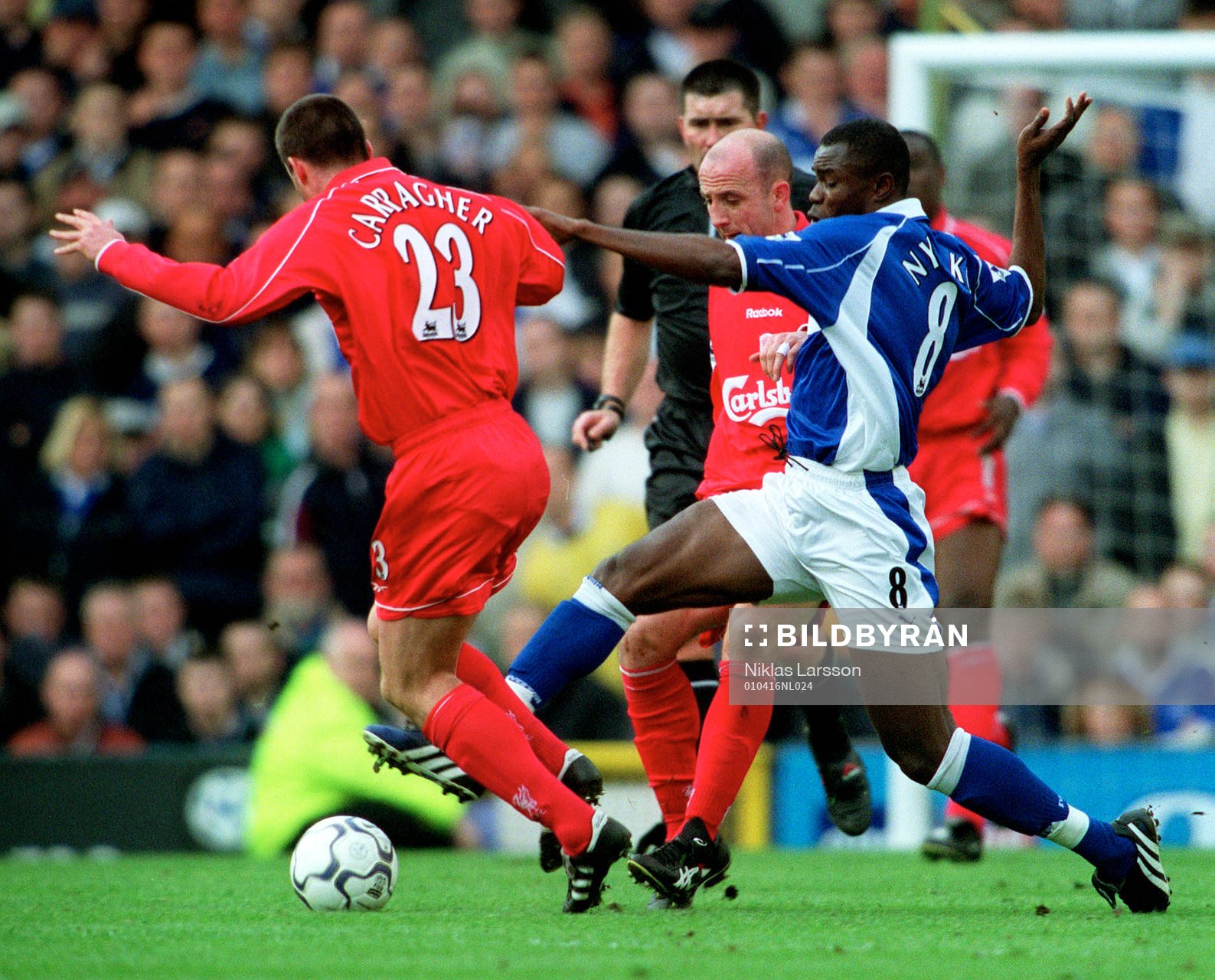  Gary McAllister, Liverpool och Alex Nyarko, Everton.
