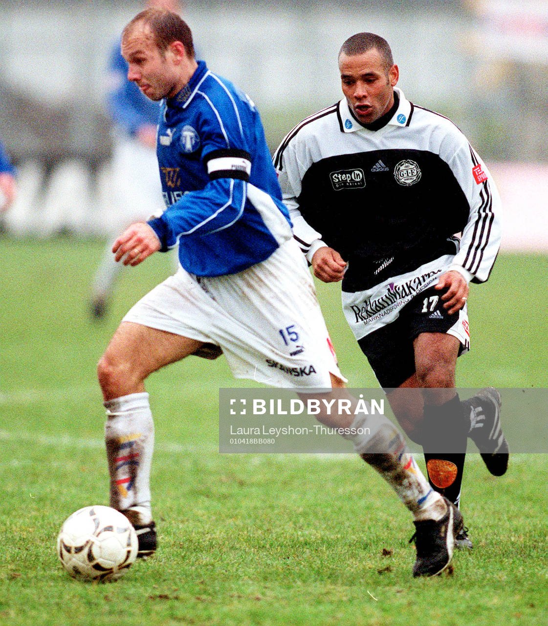 Trelleborgs Tommi Grönlund och GIF Cain Dotson