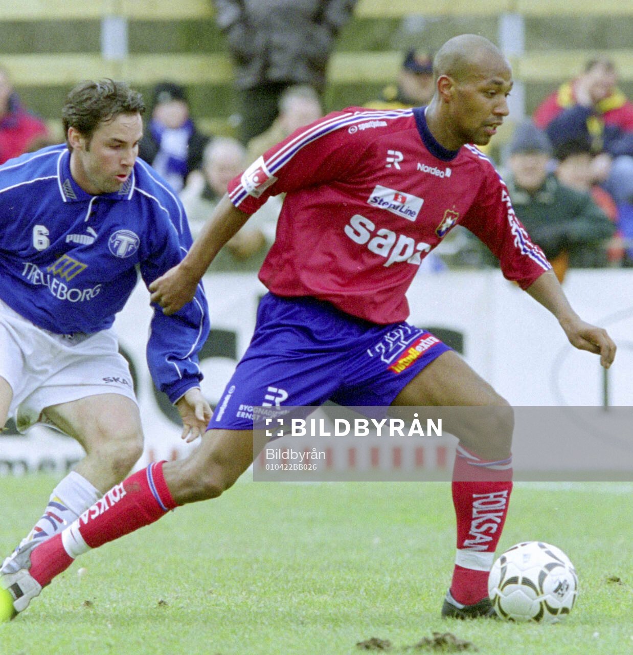 Örgrytes Jeffrey Aubynn mot Trelleborgs Mattias Kronvall