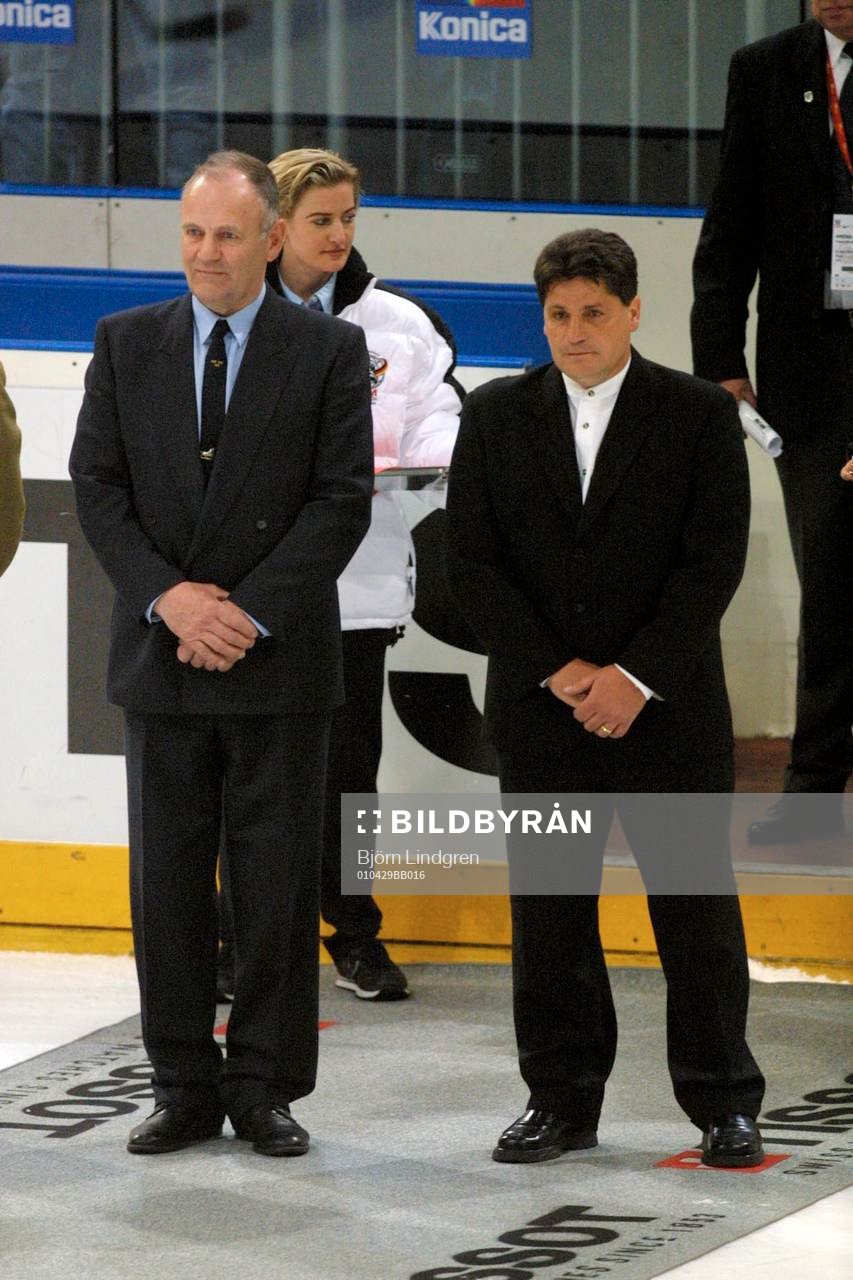 Ulf Sterner och Makarov som idag blev invalda i hockeyns