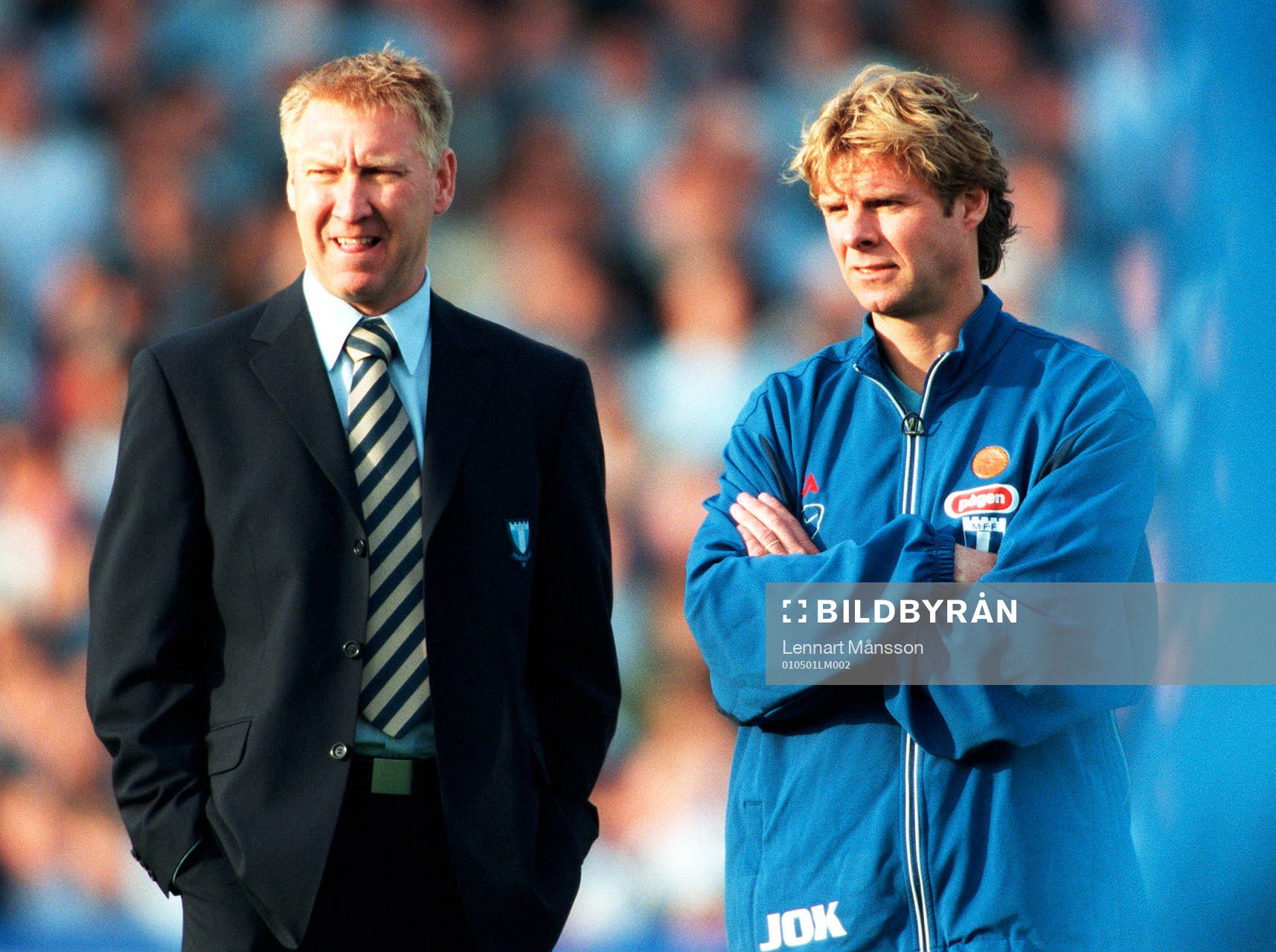 Michael Andersson och Jan-Olov Kinnvall, tränare, Malmö FF