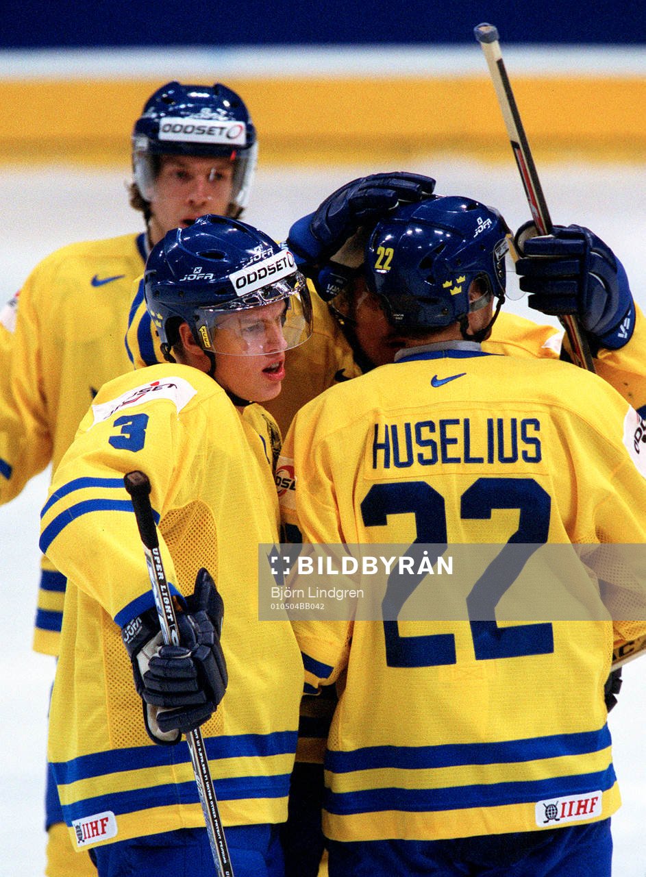 Ishockey, VM, Sverige, Avmätt jubel Kim Johnsson, Daniel