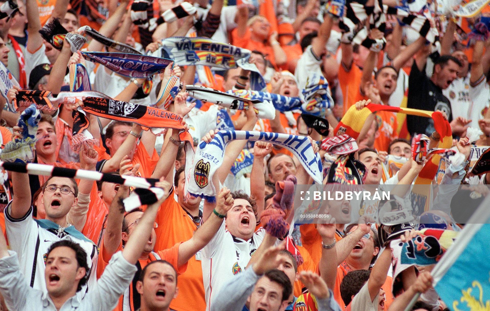 Fotboll, Valencia, fans, supporter, läktare, Mestalla,