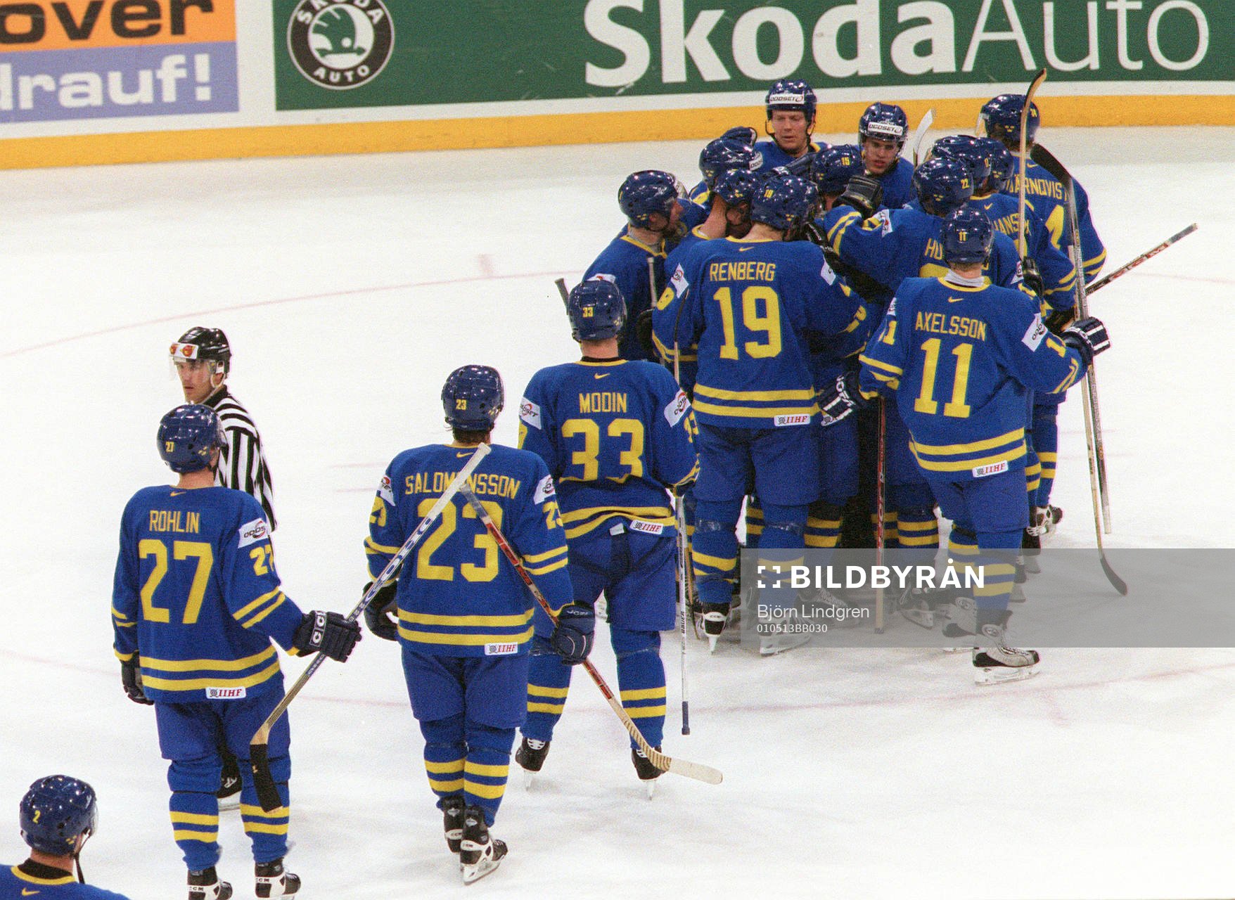 Ishockey, VM, bronsmatch, USA - Sverige. Sverige jublar