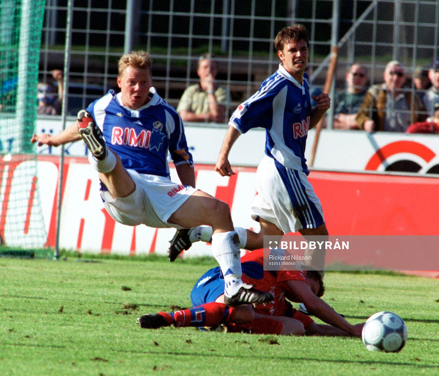 Robert Andersson och Stefan Selakovic, Halmstad. Liggande: