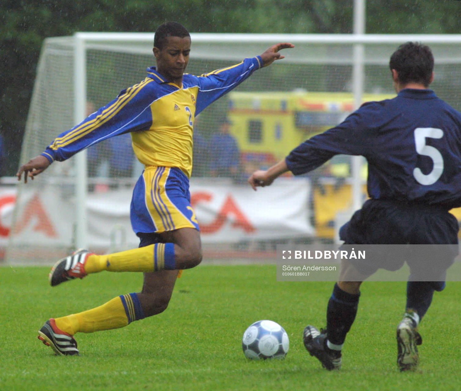Fotboll, U2,1 Sverige-Slovakien Benjamin Kibebe.