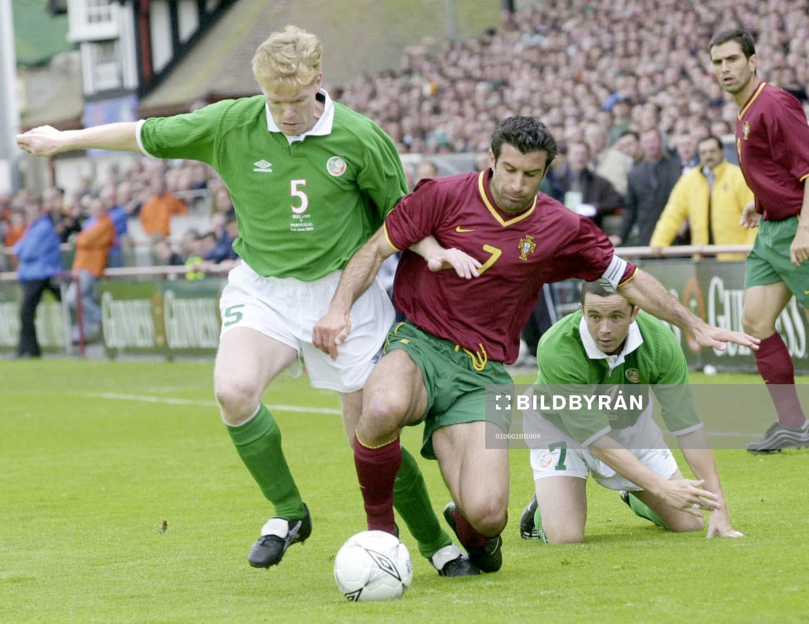 Fotboll, VM-kval, Irland – Portugal. Steve Staunton och