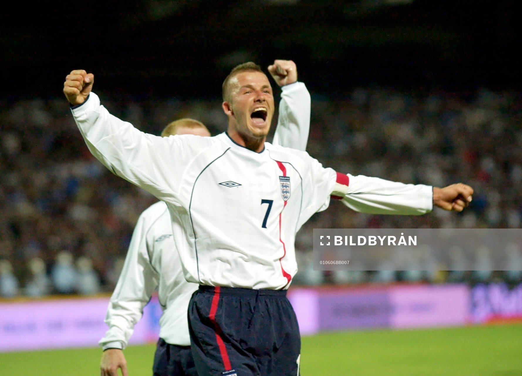  David Beckham och Paul Scoles, England jubel
