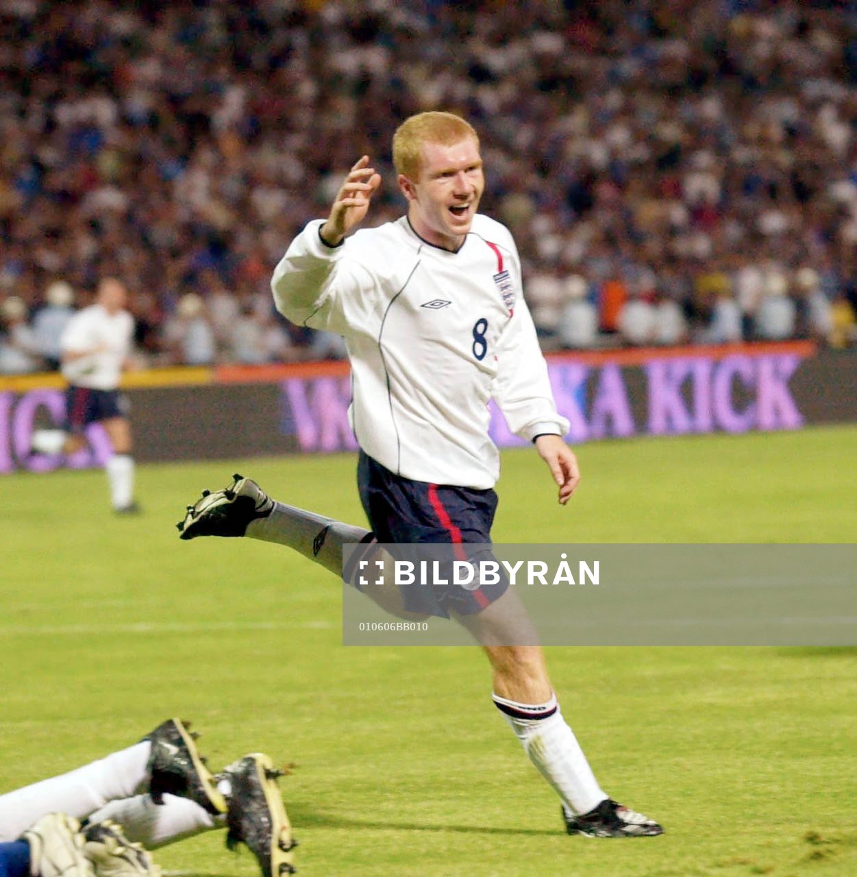 David Beckham och Paul Scholes, England jubel