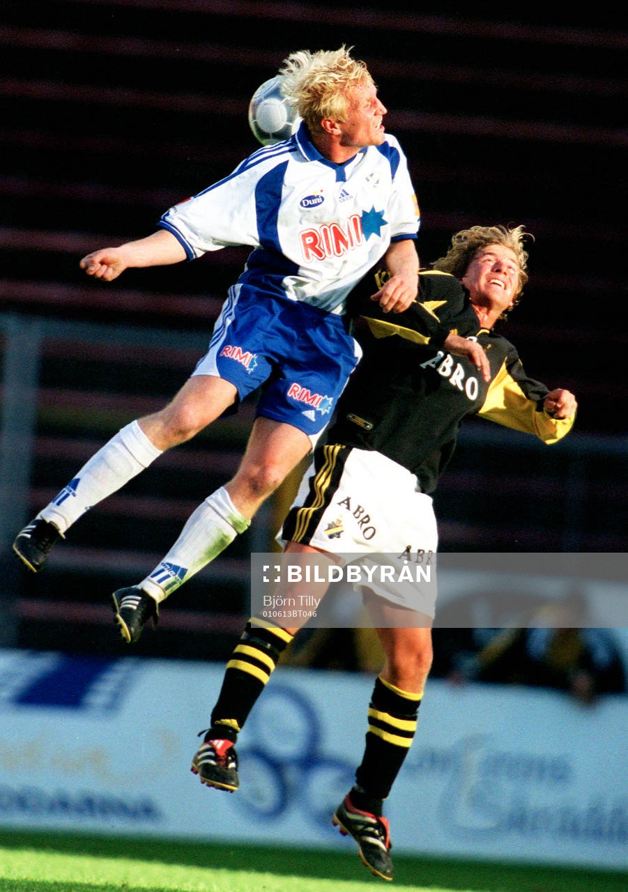 Petter Hansson, Halmstad och Daniel Tjernström, AIK, nick,