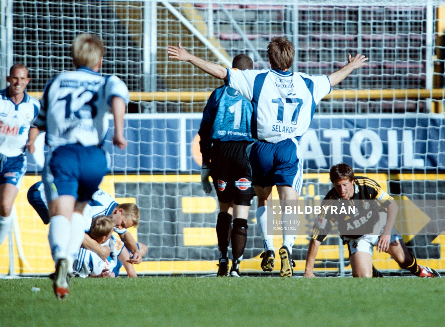 fotboll allsvenskan AIK - Halmstad. Halmstad glädje