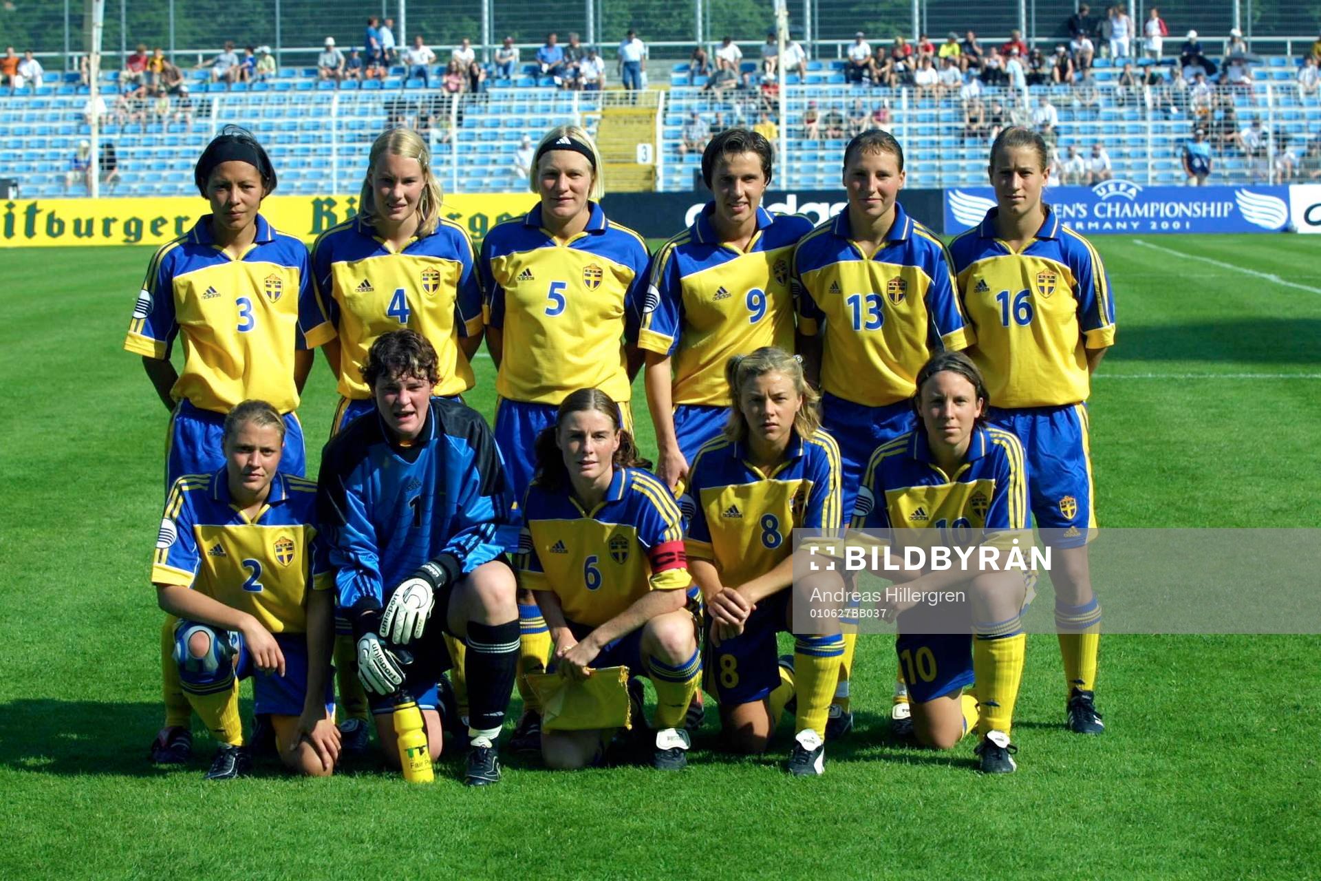Fotboll, EM, dam, Sverige, lagbild